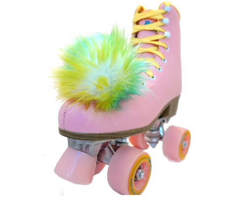 skates with pom poms